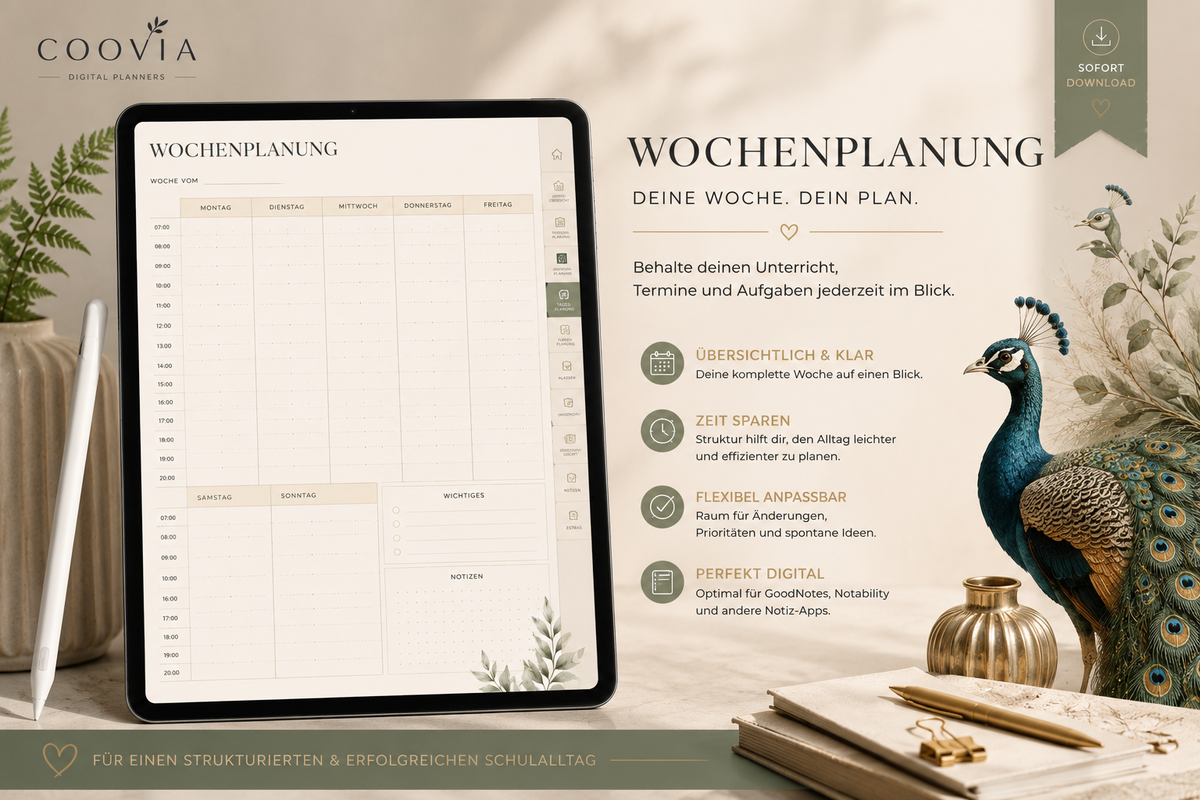 Digitaler Lehrerkalender 2026/2027 – 1.578 Seiten für Goodnotes & iPad