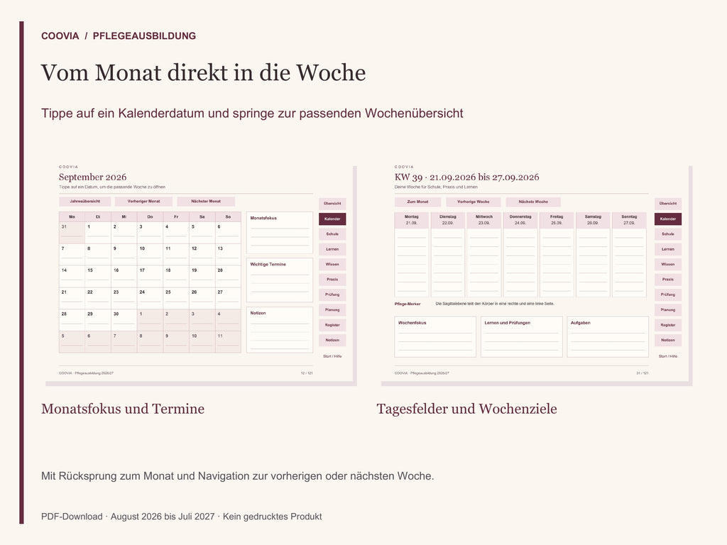 Digitaler Pflege-Ausbildungsplaner 2026/2027