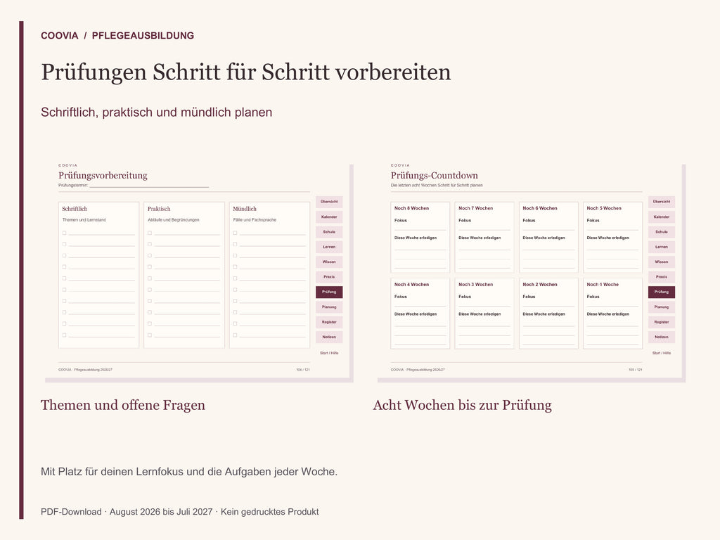 Digitaler Pflege-Ausbildungsplaner 2026/2027