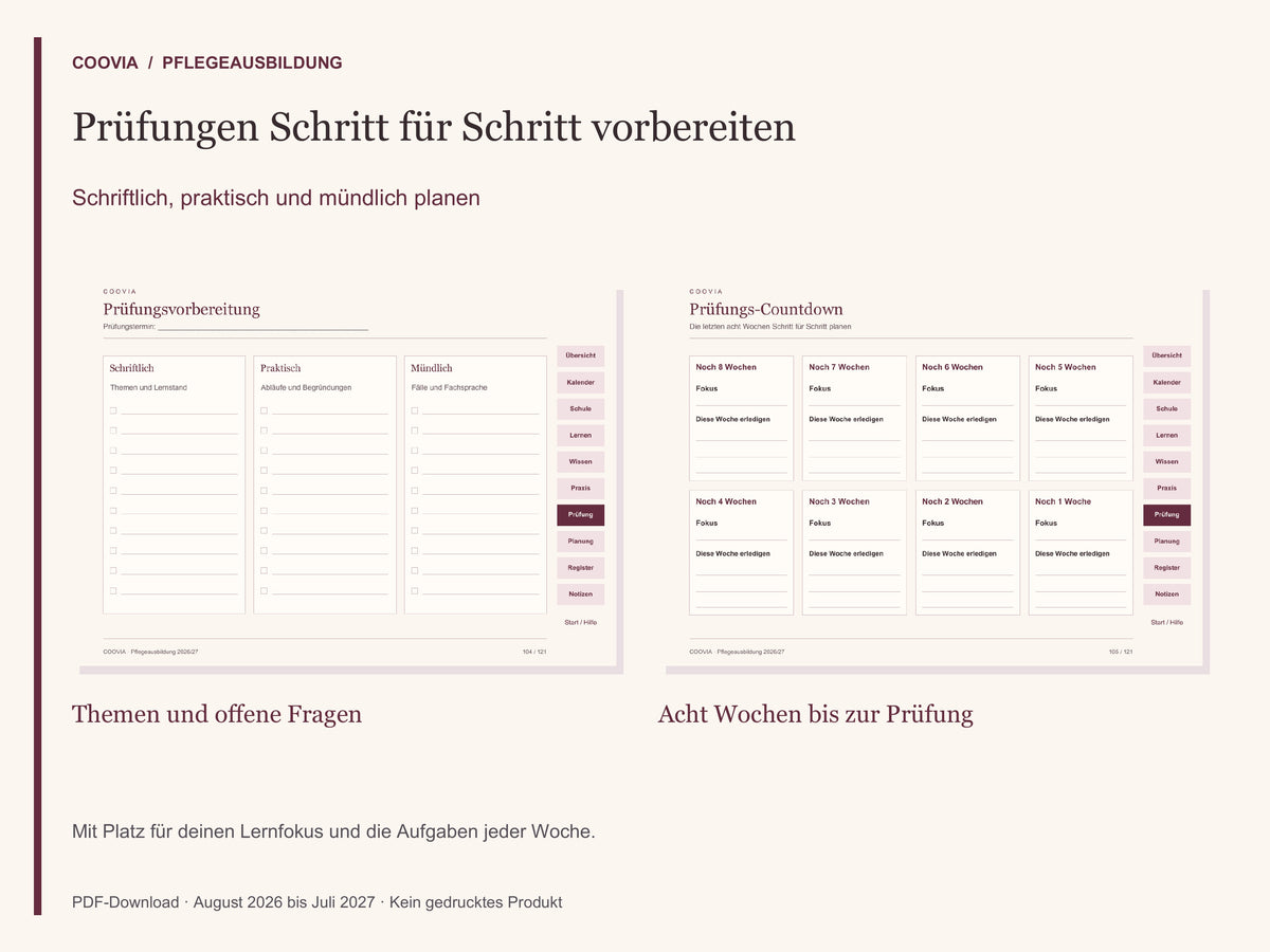 Digitaler Pflege-Ausbildungsplaner 2026/2027