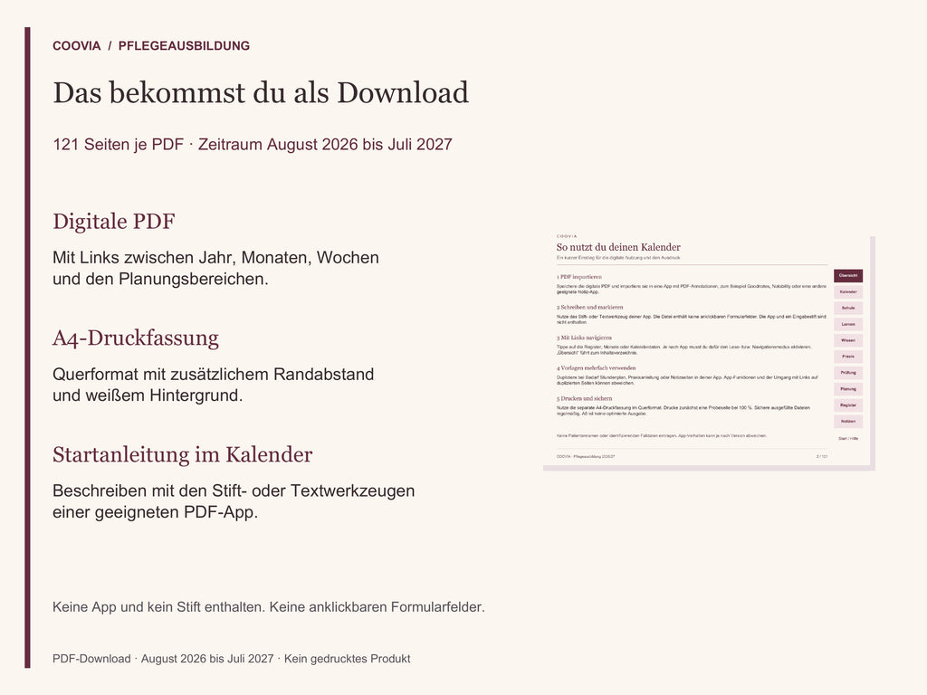Digitaler Pflege-Ausbildungsplaner 2026/2027