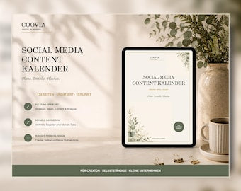 Social Media Content Kalender digital – digitales Produkt von COOVIA