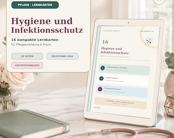 Hygiene und Infektionsschutz Pflege Lernkarten PDF – digitales Produkt von COOVIA