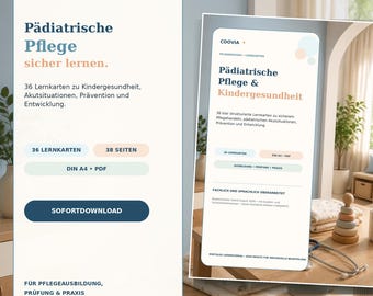 Pädiatrie Lernkarten Pflege PDF – digitales Produkt von COOVIA