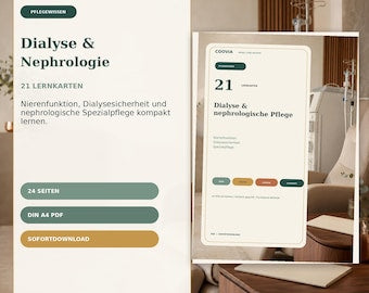 Dialyse & nephrologische Pflege Lernkarten PDF – digitales Produkt von COOVIA