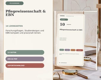 Pflegewissenschaft & EBN Lernkarten PDF – digitales Produkt von COOVIA