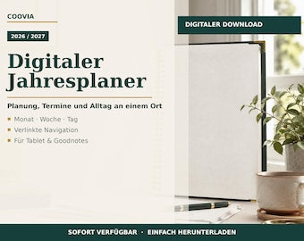 Digitaler Jahresplaner 2026-2027 – digitales Produkt von COOVIA
