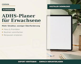 ADHS Planer für Erwachsene – digitales Produkt von COOVIA
