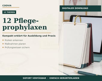 12 Pflegeprophylaxen als Lernzettel – digitales Produkt von COOVIA
