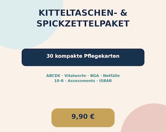 Kitteltaschen Spickzettel Pflege PDF – digitales Produkt von COOVIA
