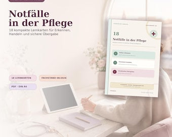 Notfälle in der Pflege – 18 Lernkarten als PDF für Ausbildung und Praxis – digitales Produkt von COOVIA