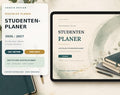 Digitaler Studentenkalender, deutsch, erweiterbar. 184 Seiten mit Verlinkungen, alles im Überblick von Bachlos, Master, duales Studium. – digitales Produkt von COOVIA