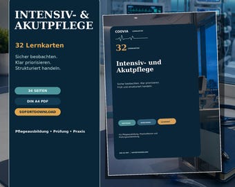 Intensivpflege Lernkarten PDF – digitales Produkt von COOVIA