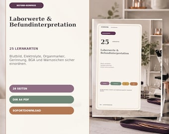 Laborwerte und Befundinterpretation Lernkarten PDF – digitales Produkt von COOVIA