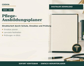 Digitaler Pflege-Ausbildungsplaner 2026/2027 – digitales Produkt von COOVIA