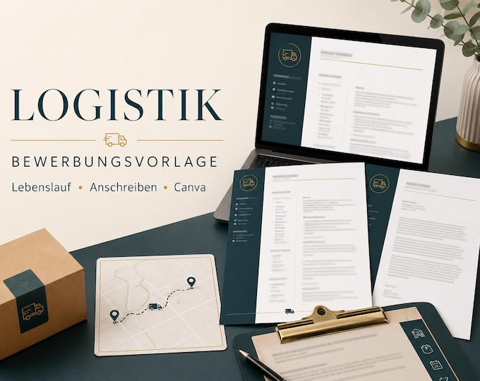 Bewerbungsvorlage Logistik – Lebenslauf, Anschreiben & Bewerbungs-Kompass – digitales Produkt von COOVIA