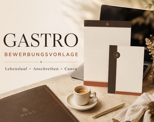 Bewerbungsvorlage Gastro – Lebenslauf, Anschreiben & Bewerbungs-Kompass – digitales Produkt von COOVIA