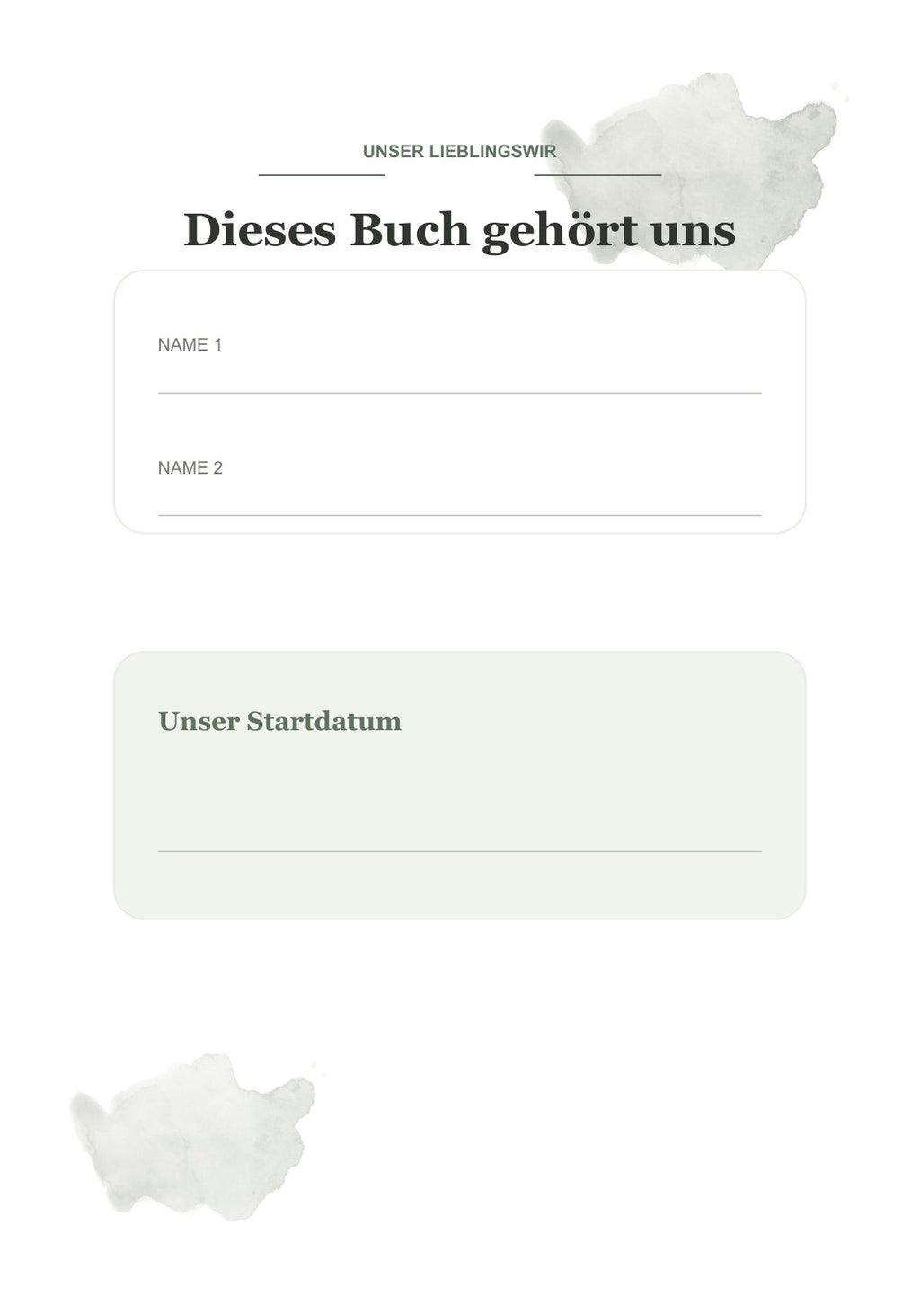 Unser Lieblingswir – Liebesbuch zum Ausfüllen für Paare